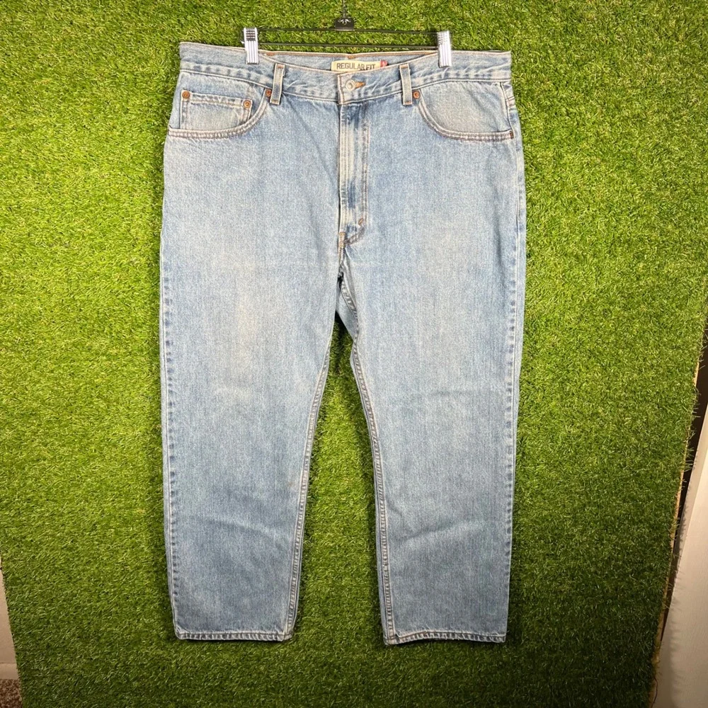 Levis 505 Regular Fit Mens Light Wash Blue Denim Jeans 38x29